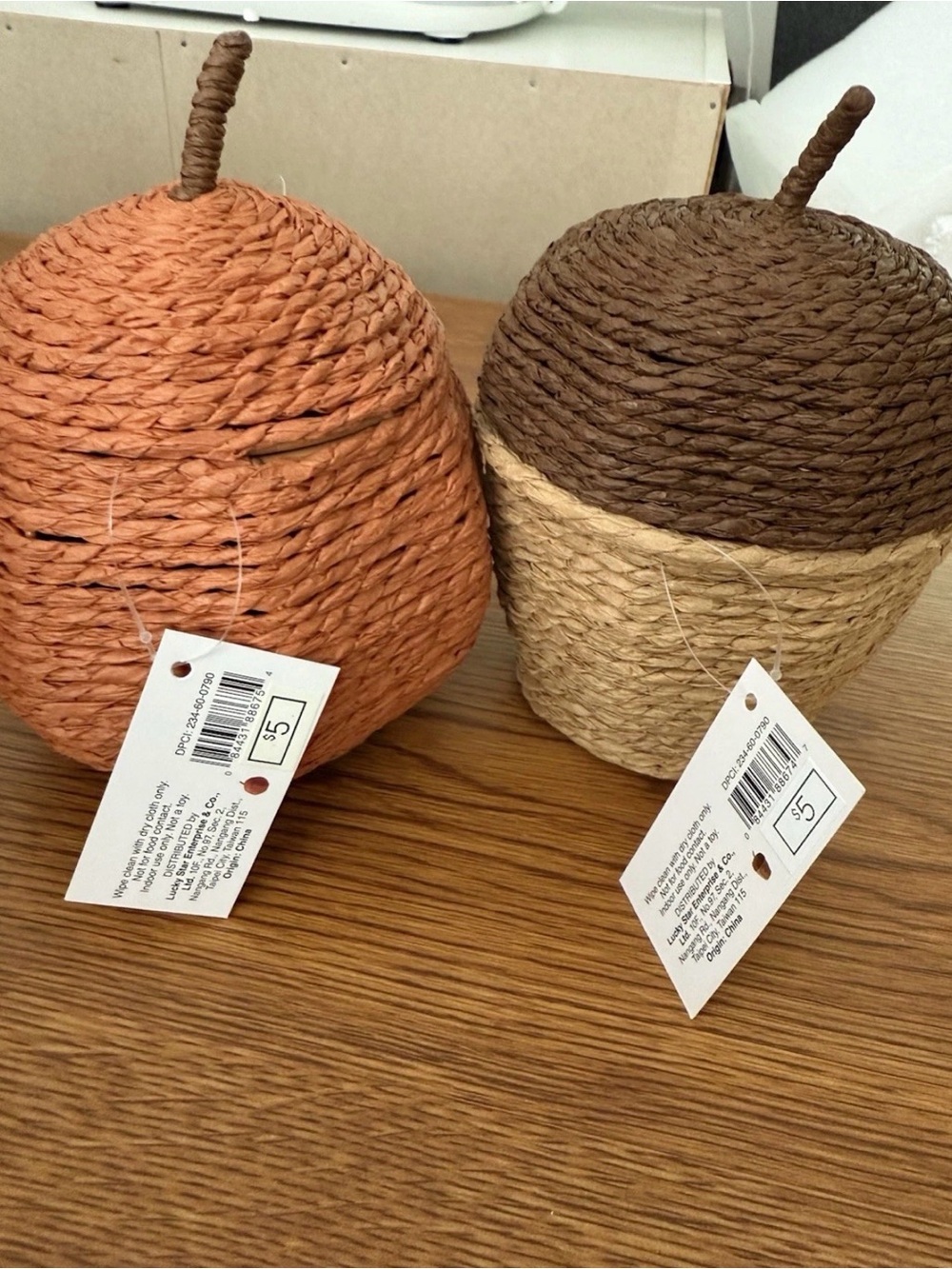 Target Woven Pumpkin Decor in Orange and Brown 10 Pack Assorted - Picture 2 of 5